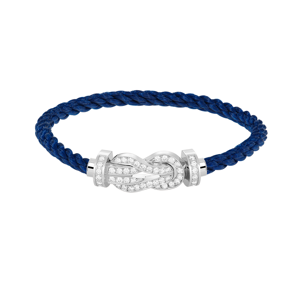 [BLUE TEARS]CHANCE LARGE 8 FIGURE BUCKLE FULL DIAMOND BRACELET SILVER