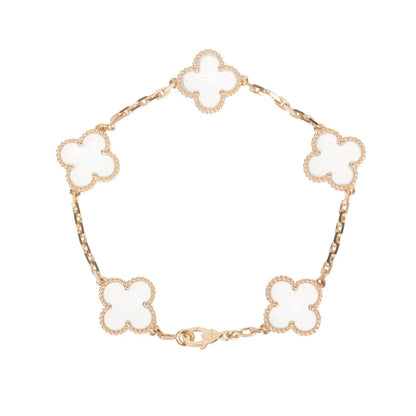 [BLUE TEARS]CLOVER 5 MOTIF ROCK CRYSTAL BRACELET