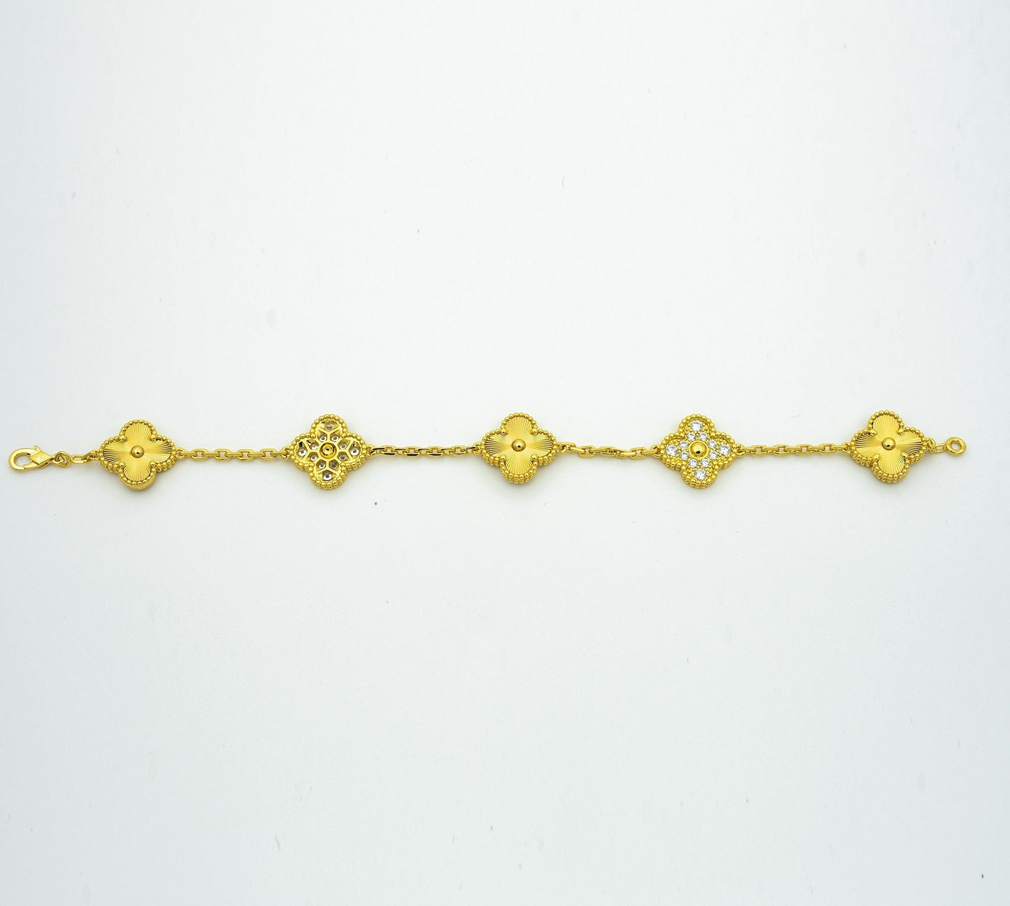 [BLUE TEARS]CLOVER BRACELET 5 MOTIFS GOLD DIAMOND