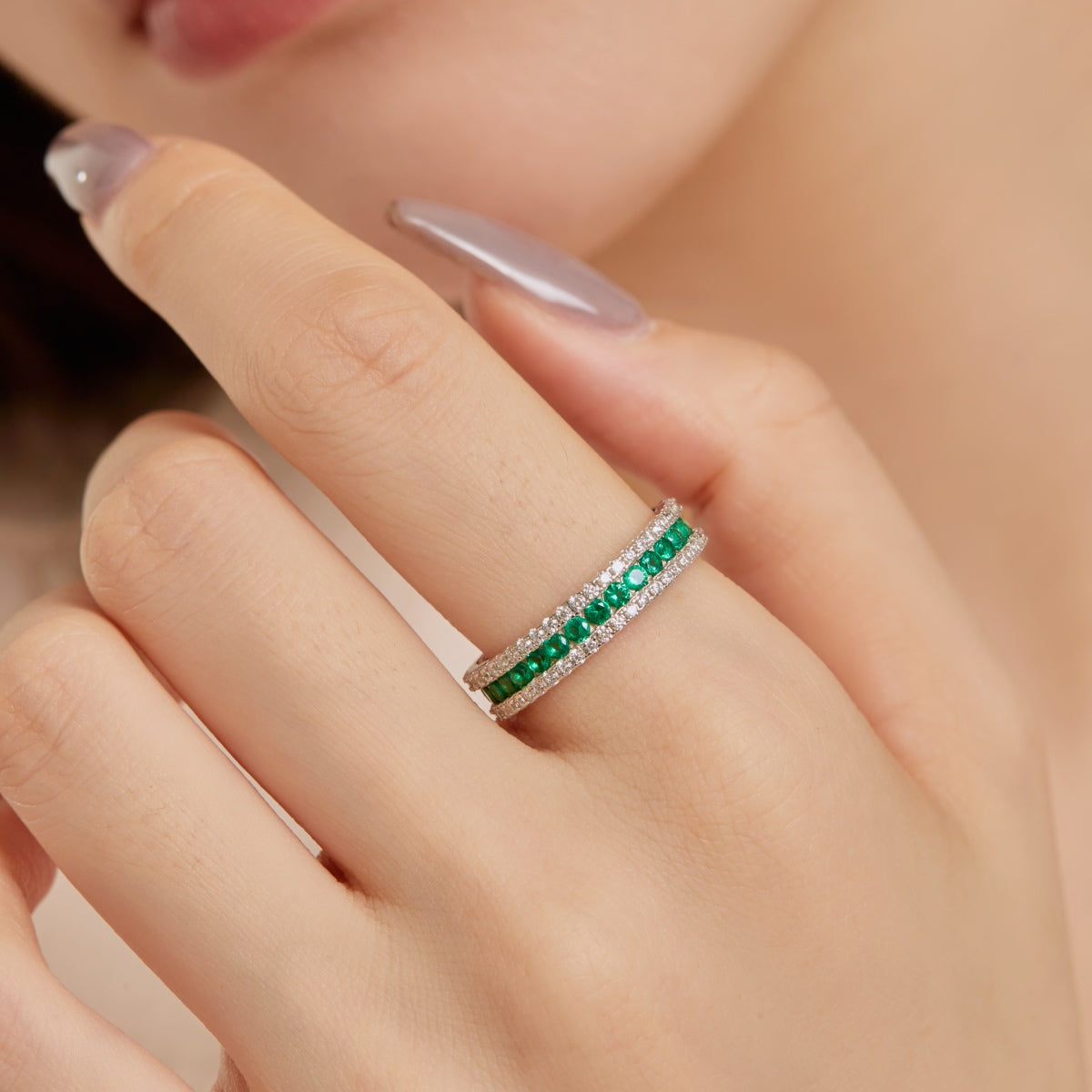 [Nova Jewelry]Delicate Colorful Round Cut Daily Ring