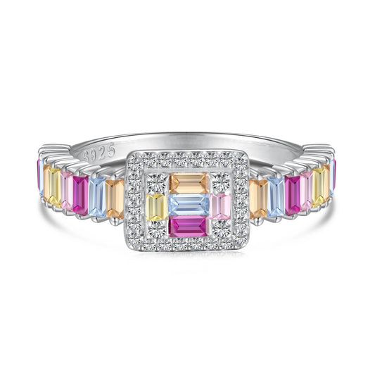 [Nova Jewelry]Exquisite Colorful Radiant Cut Party Ring