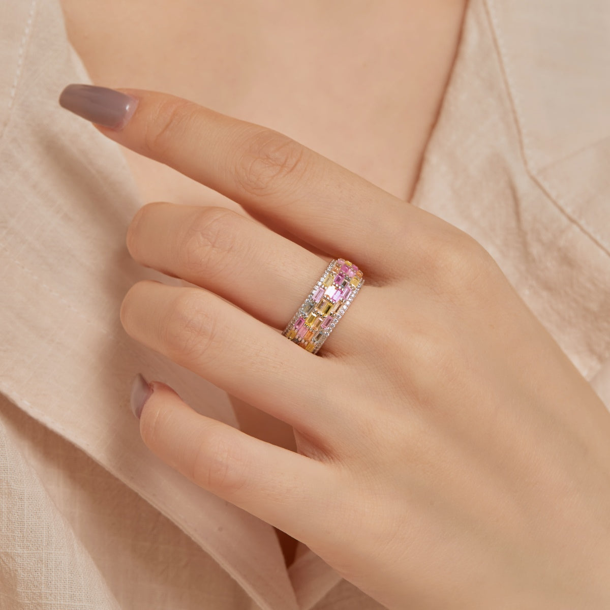 [Nova Jewelry]Radiant Colorful Radiant Cut Daily Ring