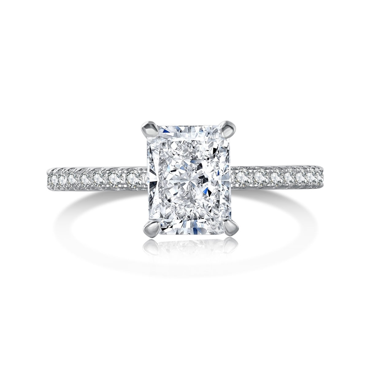 2.0 Carat Dazzling Sparkling Radiant Cut Party Ring