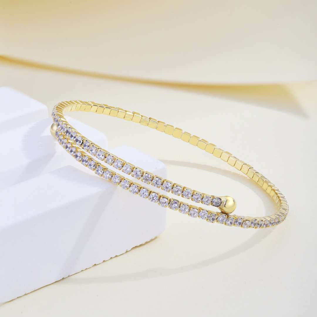 [Nova Jewelry]Row of Diamonds Round Fashion Bracelet