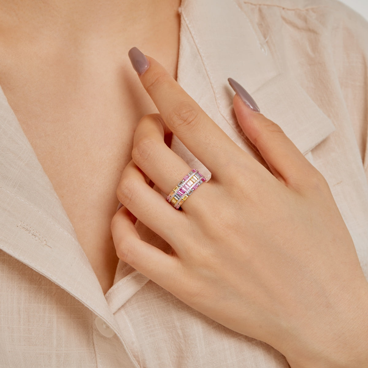 [Nova Jewelry]Dazzling Colorful Radiant Cut Party Ring
