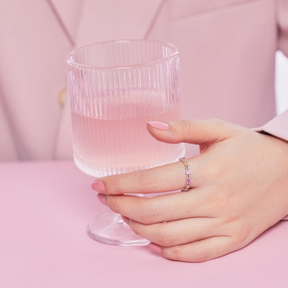 [Nova Jewelry]Sparkling Colorful Round Cut Tennis Ring