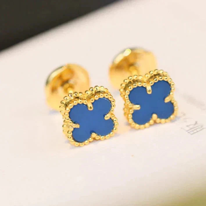 [BLUE TEARS]CLOVER MINI 9.5MM TURQUOISE EARRINGS
