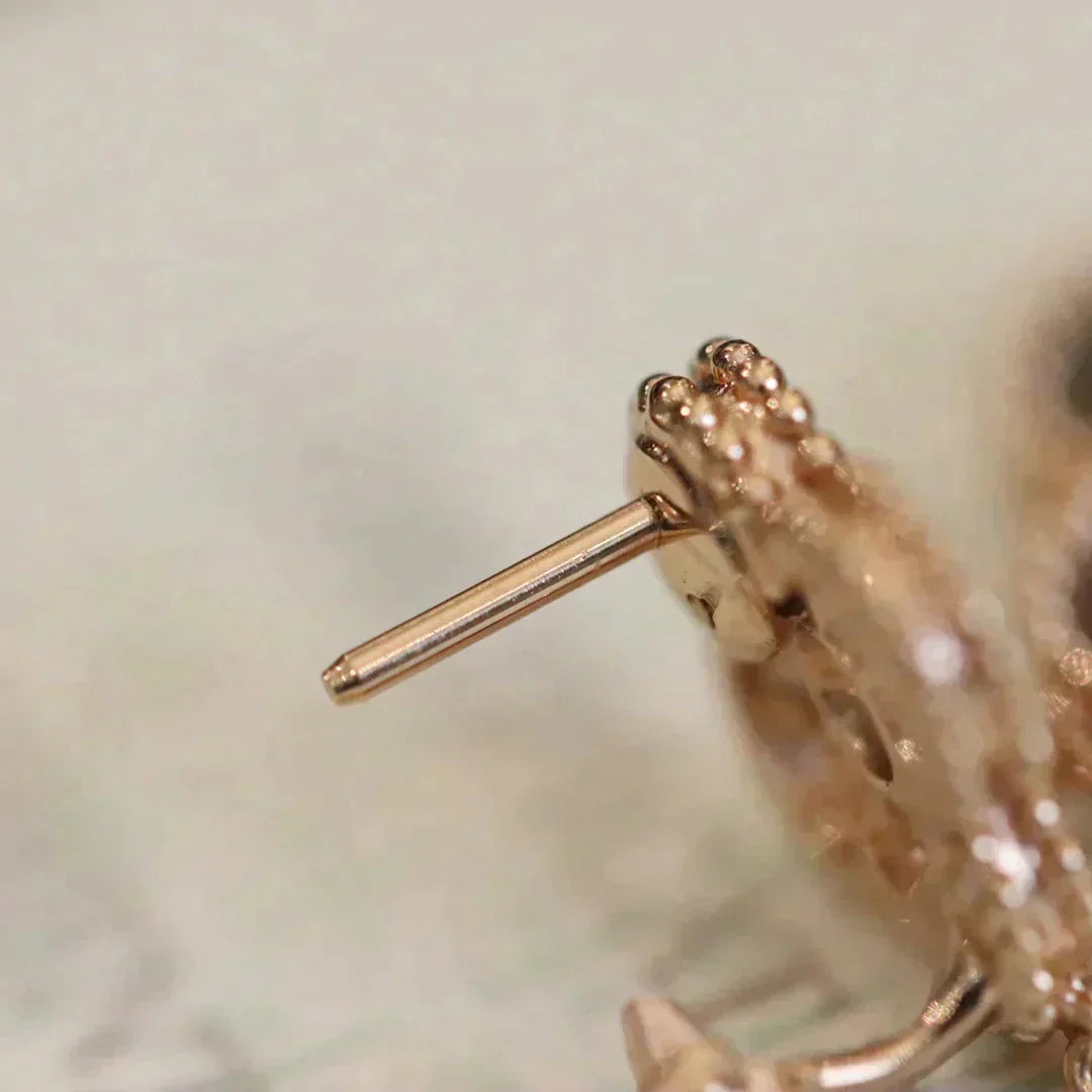 [BLUE TEARS]CLOVER MEDIUM 1 MOTIFS FUll DIAMOND EARRINGS