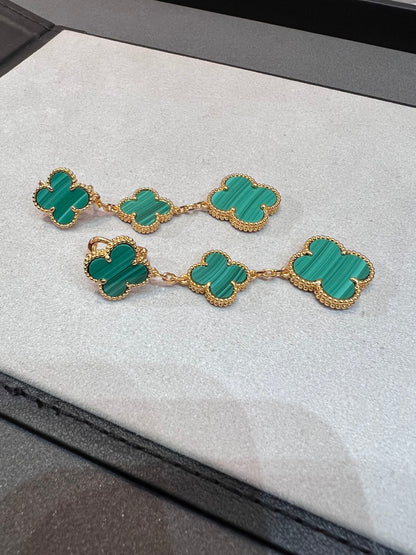 [BLUE TEARS]CLOVER MALACHITE 3 MOTIFS GOLD