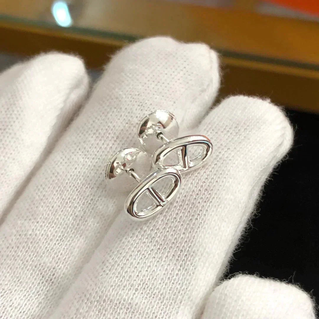 [BLUE TEARS]CHAINE SMALL EARRINGS GOLD AND SILVER