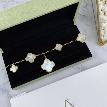 [BLUE TEARS]MAGIC CLOVER MOP GOLD BRACELET 5 MOTIFS