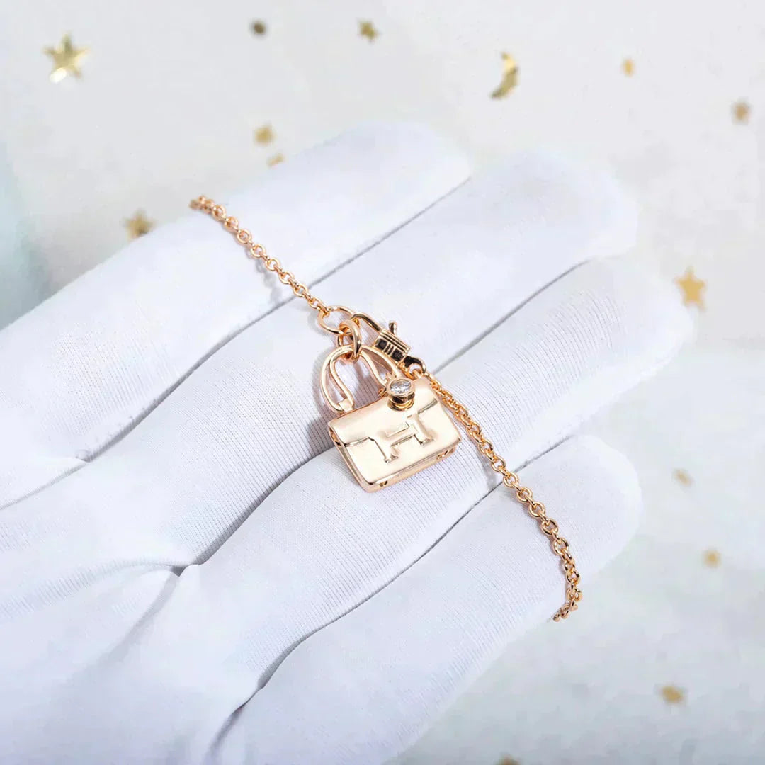 [BLUE TEARS]AMULETTE PEDANT ROSE GOLD NECKLACE
