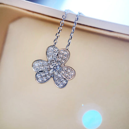 [BLUE TEARS]CLOVER DIAMOND NECKLACE SILVER