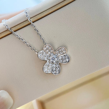 [BLUE TEARS]CLOVER DIAMOND NECKLACE SILVER