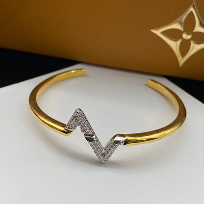 [BLUE TEARS]VOLTE UPSITE DOWN DIAMOND GOLD OPEN BRACELET