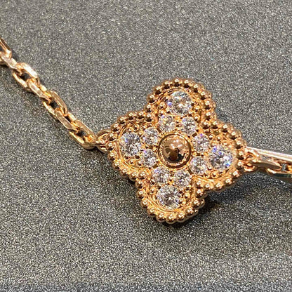 [BLUE TEARS]CLOVER 5 MOTIFS  FULL DIAMOND BRACELET