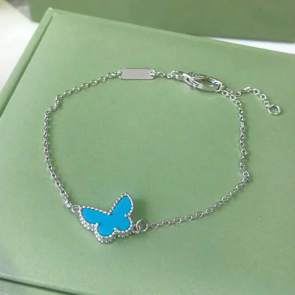 [BLUE TEARS]BUTTERFLY TURQUOISE BUTTERFLY BRACELET SILVER