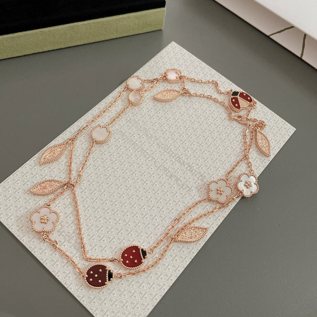 [BLUE TEARS]LUCKY SPRING 15 MOTIFS ROSE GOLD NECKLACE