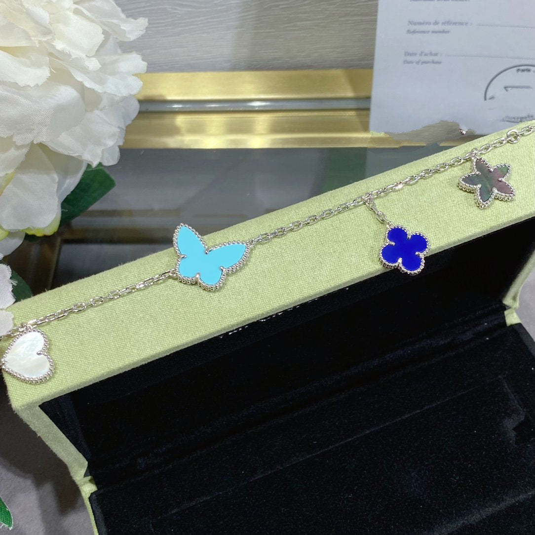 [BLUE TEARS]LUCKY SPRING SILVER BRACELET 4 MOTIF