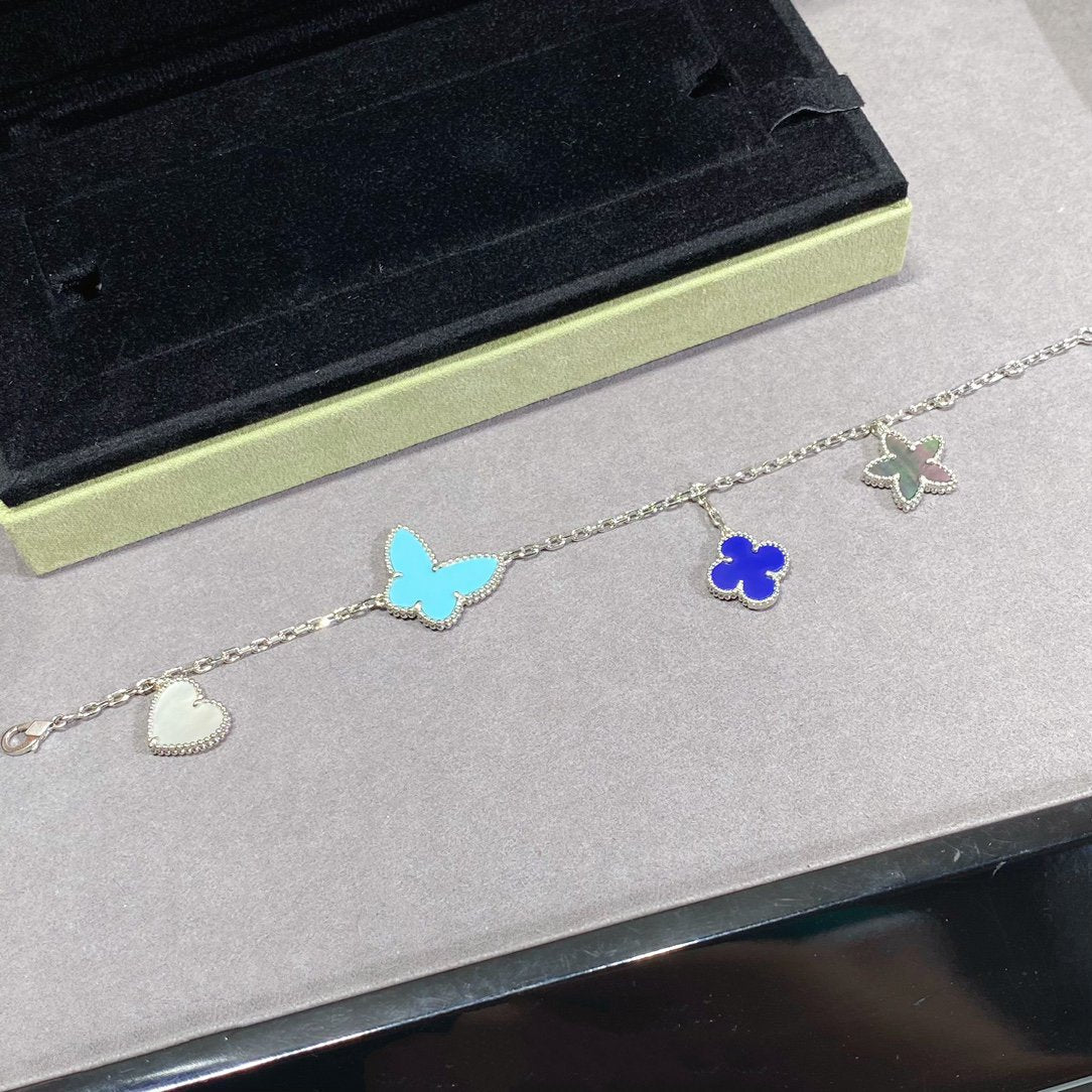 [BLUE TEARS]LUCKY SPRING SILVER BRACELET 4 MOTIF