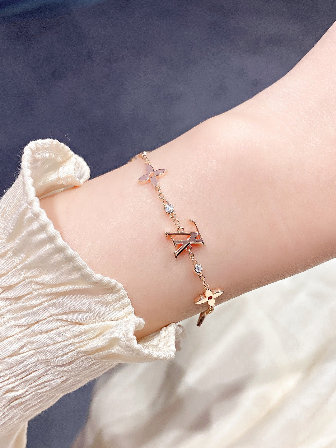 [BLUE TEARS]STAR AND SUN 7 MOTIFS GOLD BRACELET