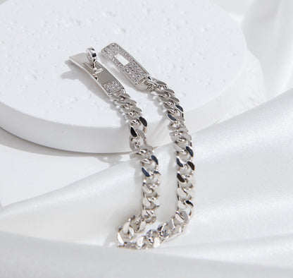 [BLUE TEARS]KELLY CHAIN SILVER DIAMOND BRACELET