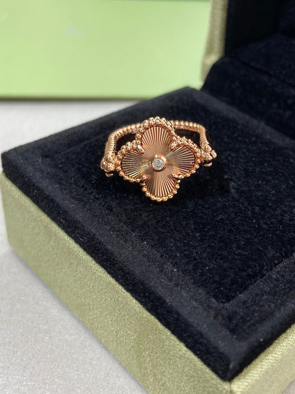 [BLUE TEARS]CLOVER RIVERSIBLE ROSE GOLD RING