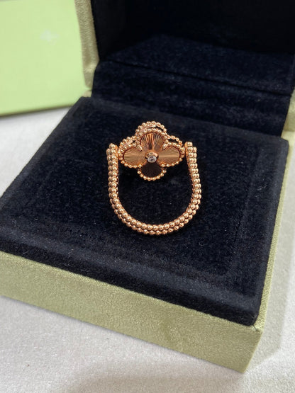 [BLUE TEARS]CLOVER RIVERSIBLE ROSE GOLD RING