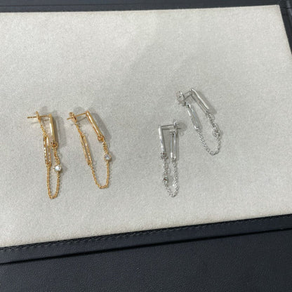 [BLUE TEARS]CHAINE CHAOS DIAMOND DROP EARRINGS