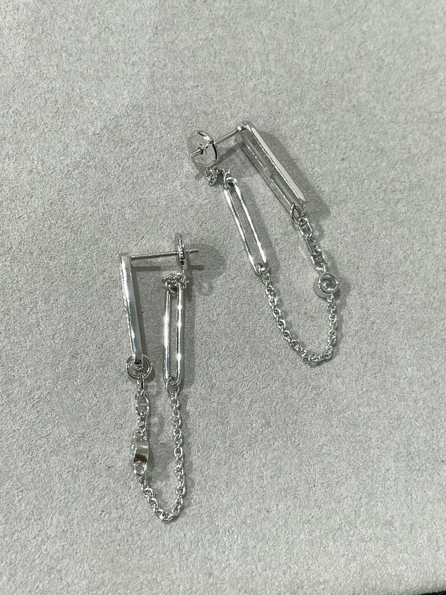 [BLUE TEARS]CHAINE CHAOS DIAMOND DROP EARRINGS