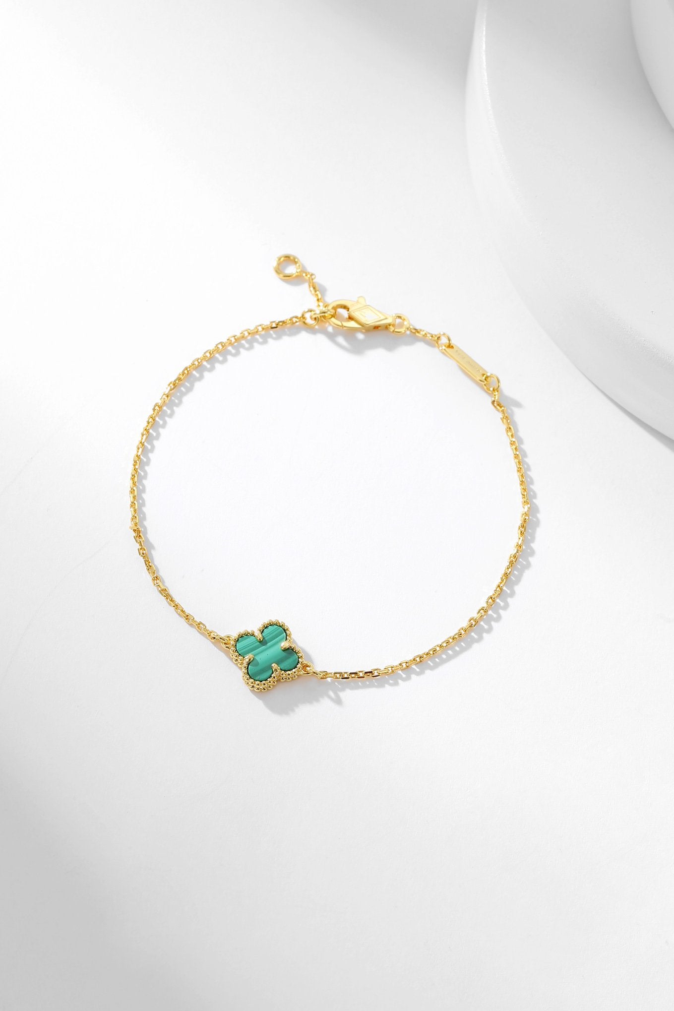 [BLUE TEARS]CLOVER BRACELET MALACHITE 1 MOTIF