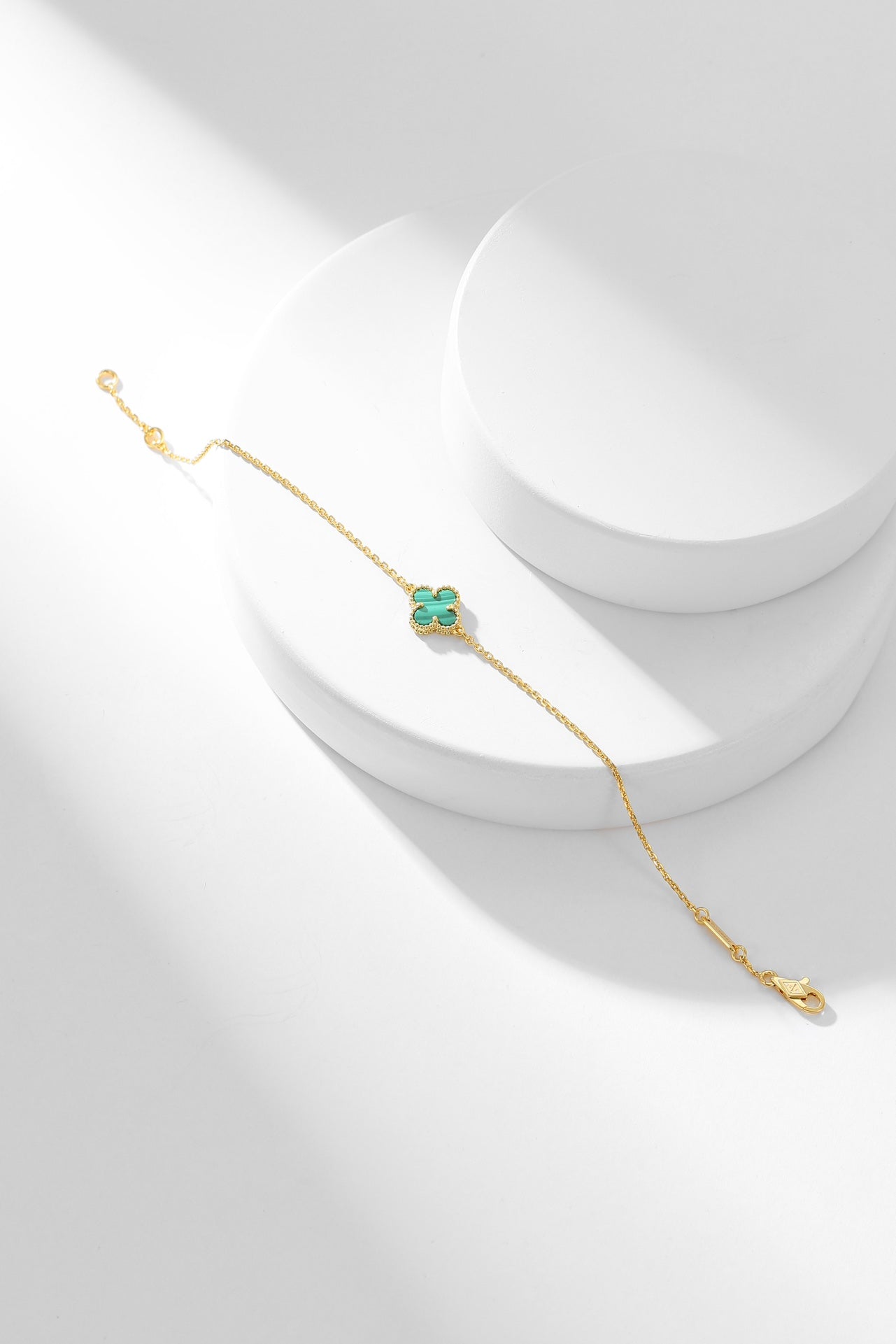 [BLUE TEARS]CLOVER BRACELET MALACHITE 1 MOTIF