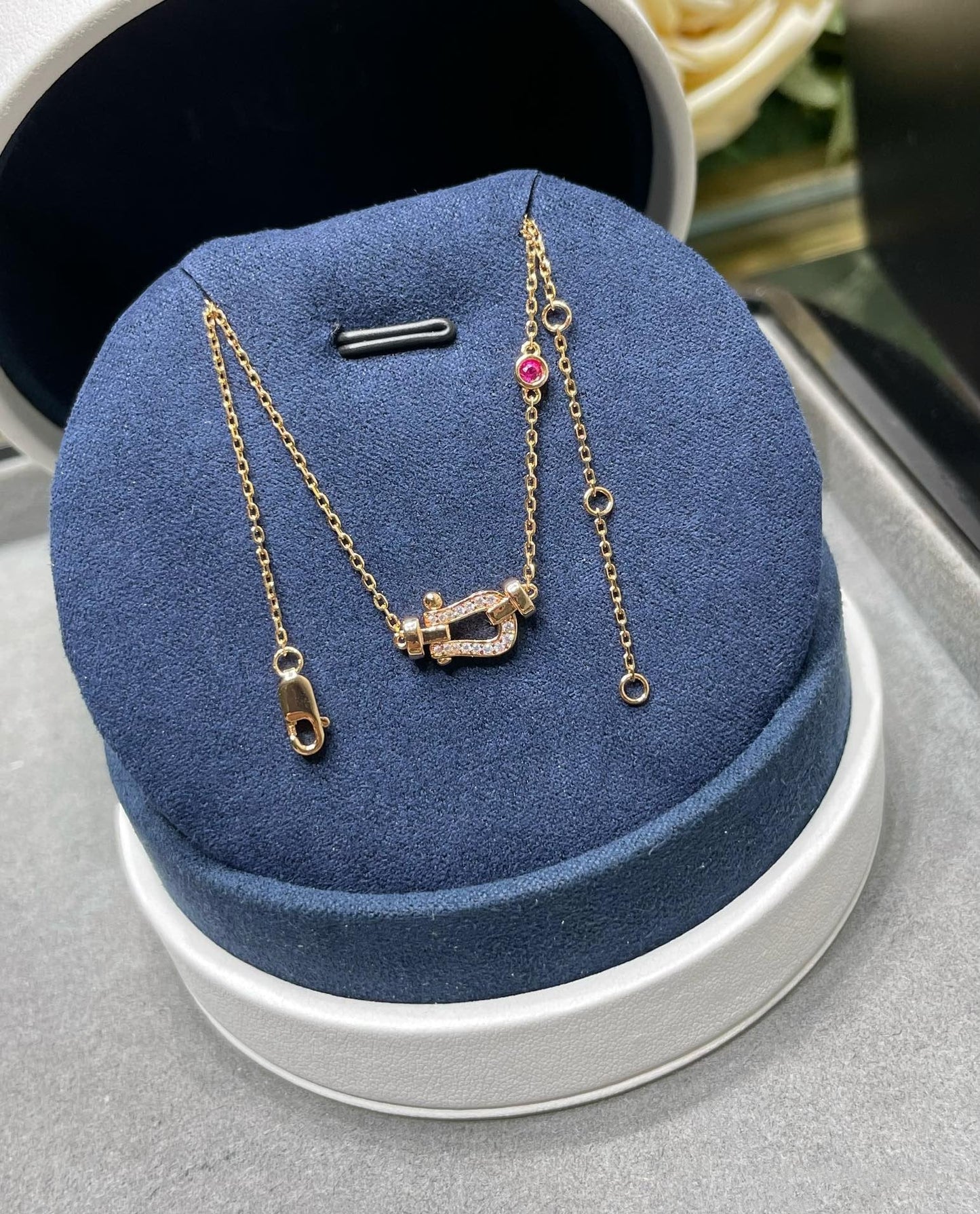 [BLUE TEARS]FORCE 10 DIAMOND PINK GOLD NECKLACE