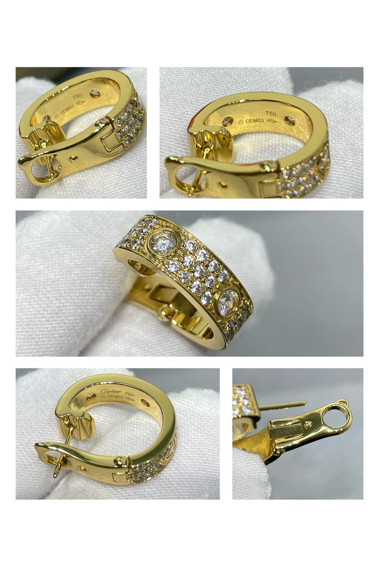 [BLUE TEARS]LOVE 5.5MM DIAMOND PAVED EARRINGS