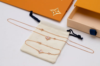 [BLUE TEARS]STAR PINK MOP 1 DIAMOND PINK GOLD NECKLACE