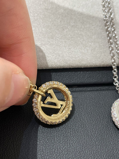 [BLUE TEARS]BY NIGHT DIAMOND PAVED NECKLACE