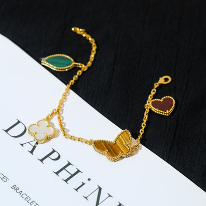 [BLUE TEARS]LUCKY SPRING 5 MOTIF GOLD BRACELET