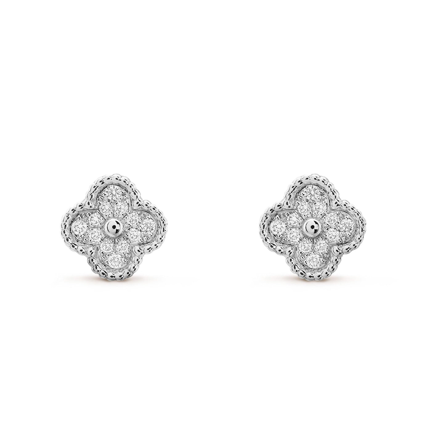[BLUE TEARS]CLOVER MINI DIAMOND STUD EARRINGS