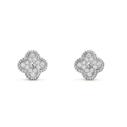 [BLUE TEARS]CLOVER MINI DIAMOND STUD EARRINGS