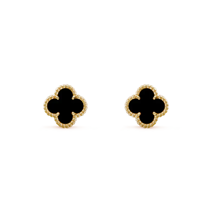 [BLUE TEARS]CLOVER MINI 9.5MM BLACK MOP EARRINGS