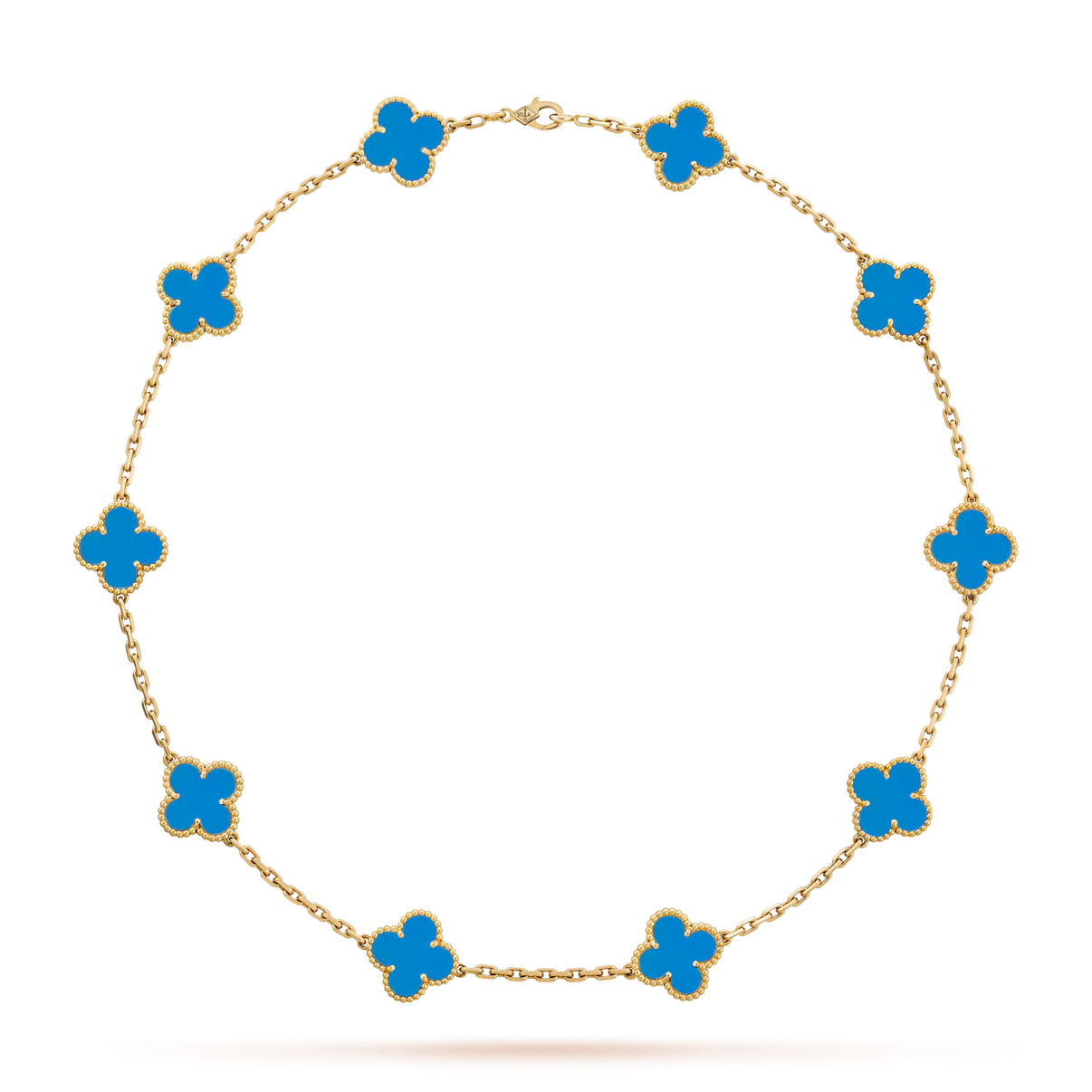 [BLUE TEARS]CLOVER 10 MOTIFS LASER NECKLACE