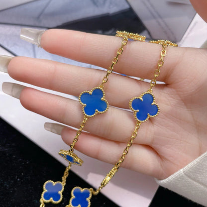 [BLUE TEARS]CLOVER 10 MOTIFS LASER NECKLACE