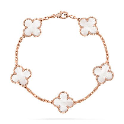 [BLUE TEARS]CLOVER WHITE PEARL MOP 5 MOTIF BRACELET COLLECTION