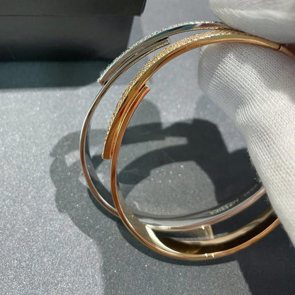 [Blue Tears Jewelry]Move Noa Rose Gold Pav¨¦ Diamond Bangle Bracelet
