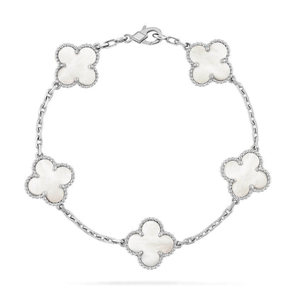 [BLUE TEARS]CLOVER WHITE PEARL MOP 5 MOTIF BRACELET COLLECTION
