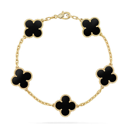 [BLUE TEARS] CLOVER 5 MOTIF ONYXS BRACELET COLLECTION