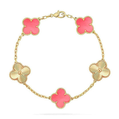 [BLUE TEARS] CLOVER 5 MOTIFS  PINK MOP BRACELET COLLECTION