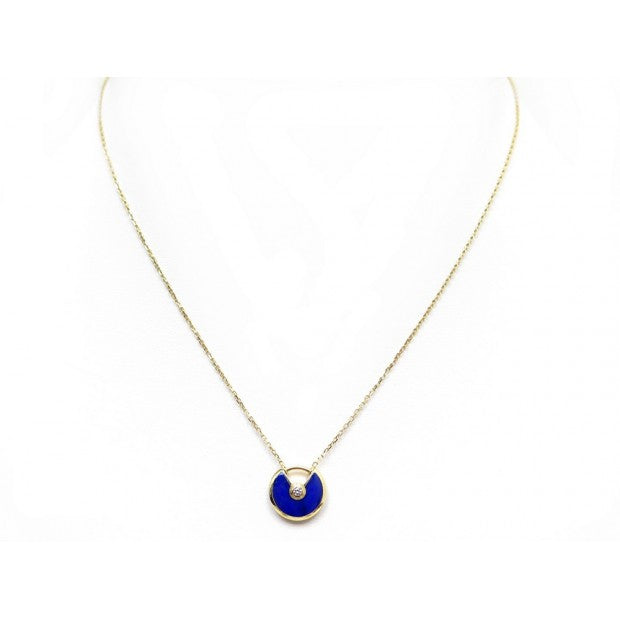 [BLUE TEARS]AMULETTE ROSE GOLD AGATE NECKLACE