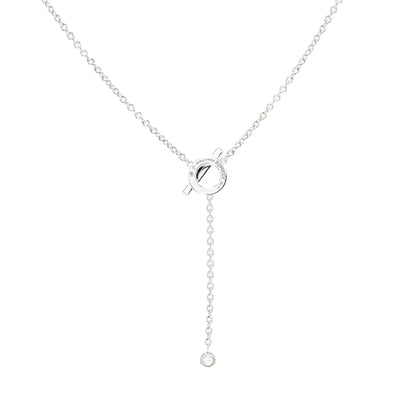 [BLUE TEARS]FINESSE SILVER DIAMOND NECKLACE