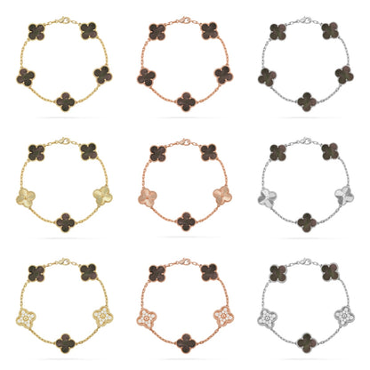 [BLUE TEARS] CLOVER 5 MOTIF GRAY MOP BRACELET COLLECTION